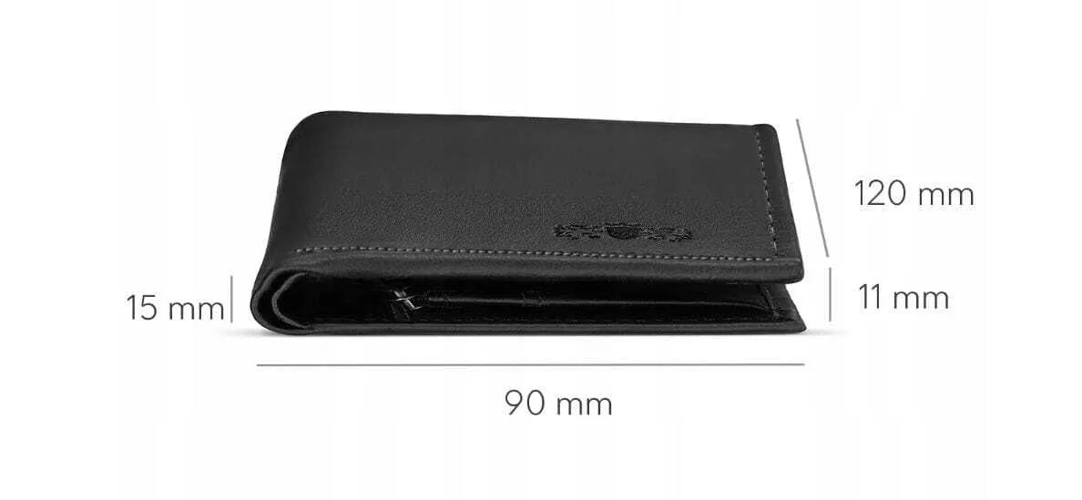 Men's wallet made of genuine leather Jake (black) 