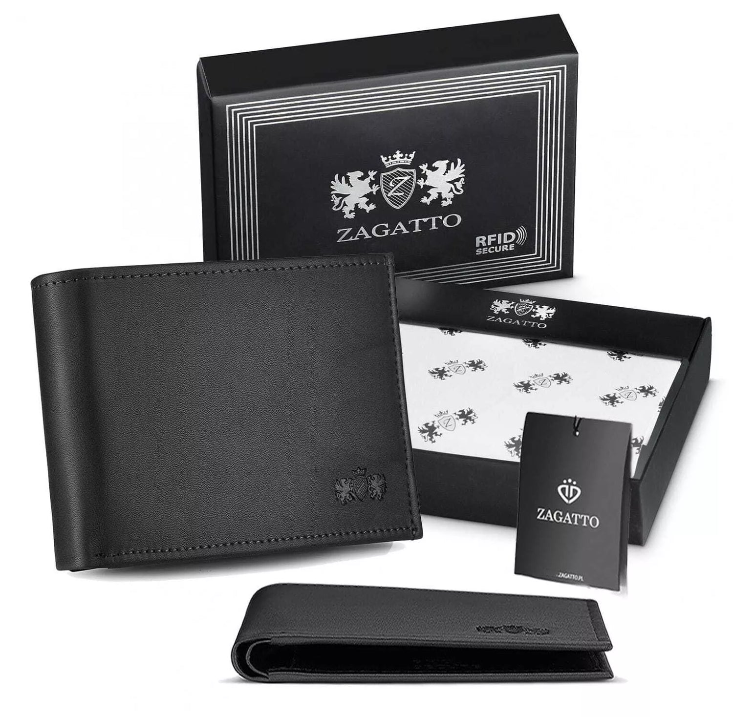 Men's wallet made of genuine leather Slim (black) 