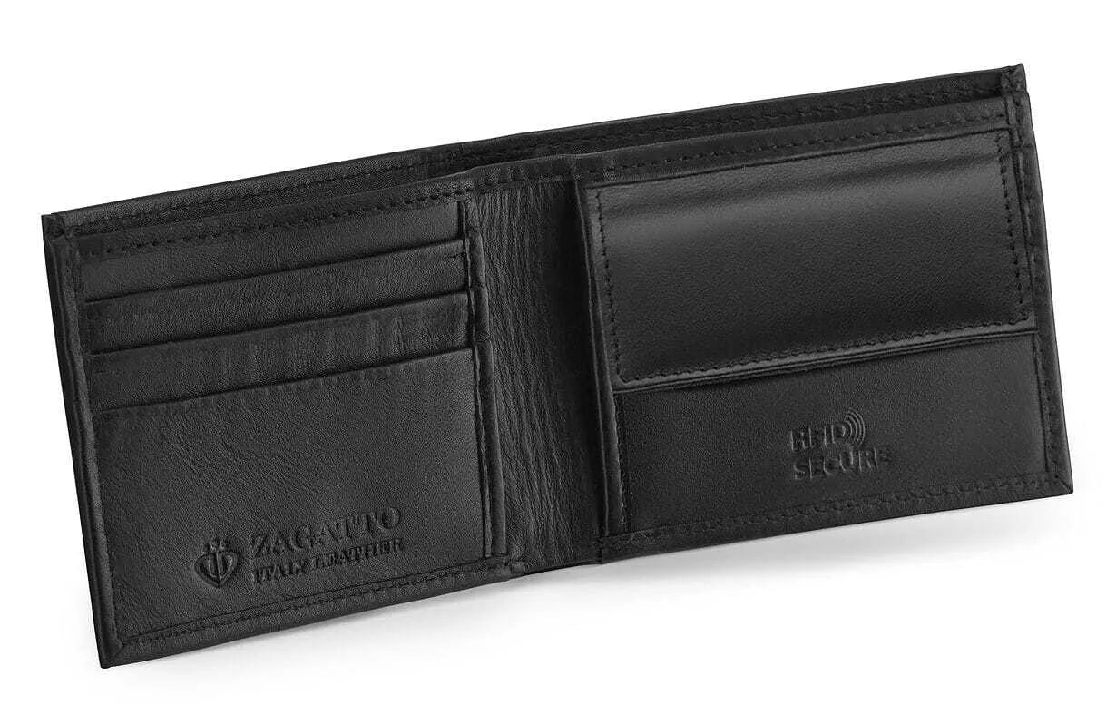 Men's wallet made of genuine leather Slim (black) 