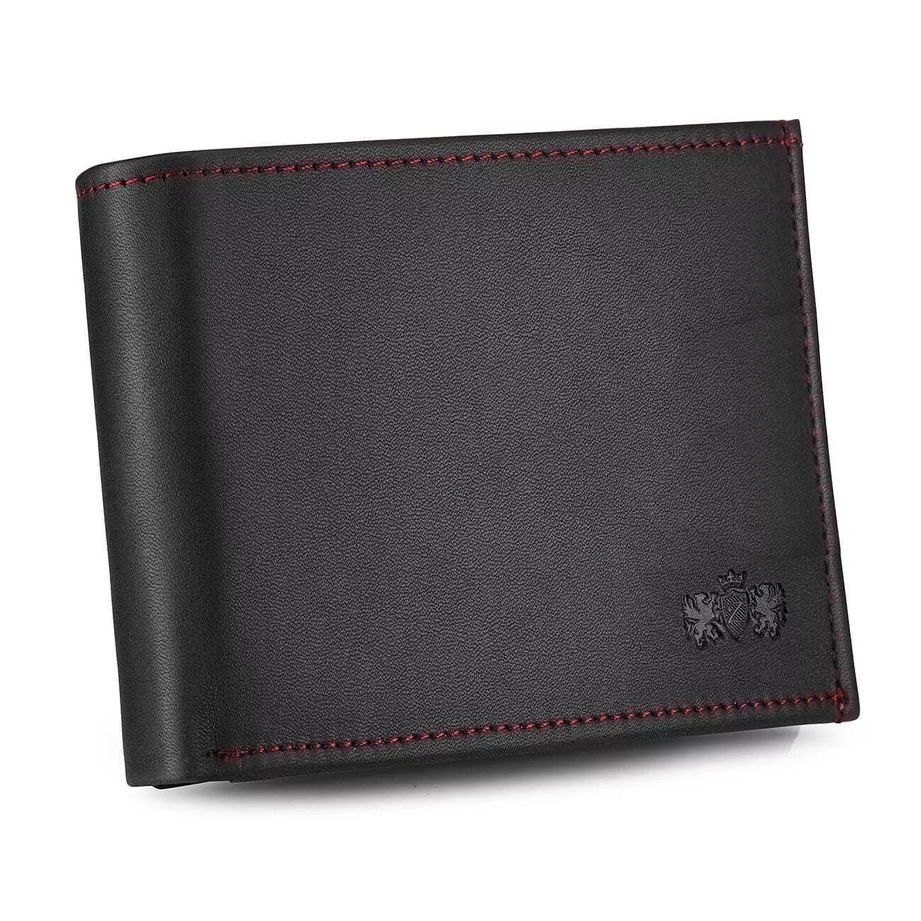 Men's wallet made of genuine leather Slim (black) 