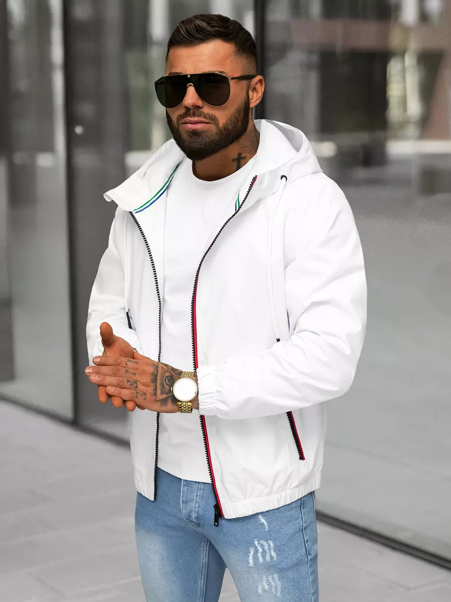 Men's white jacket with hood Pyter