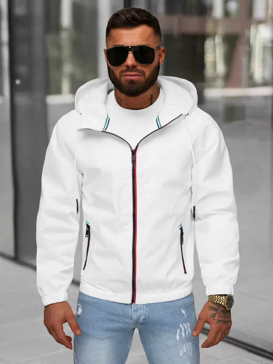 Men's white jacket with hood Pyter