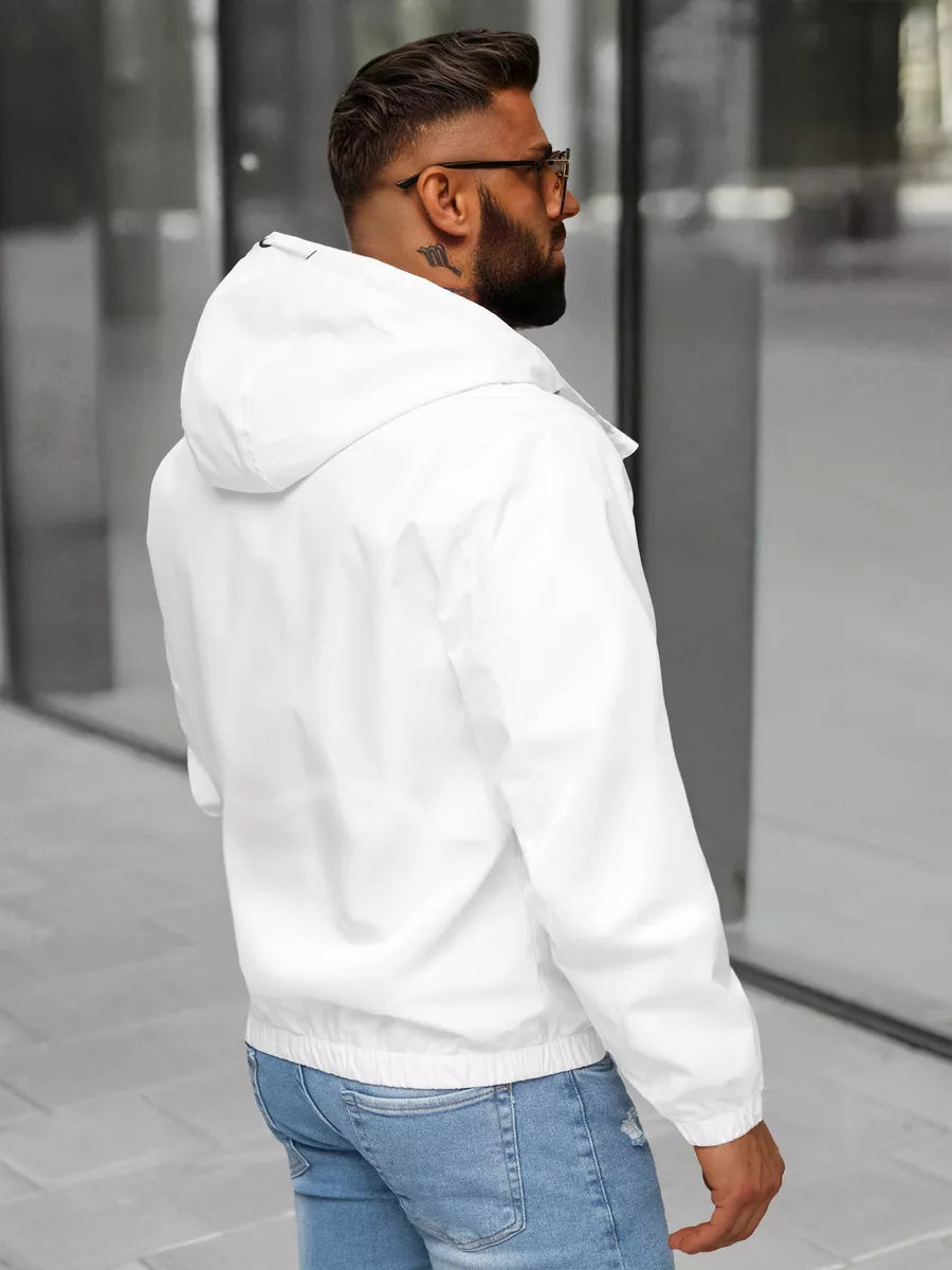 Men's white jacket with hood Pyter