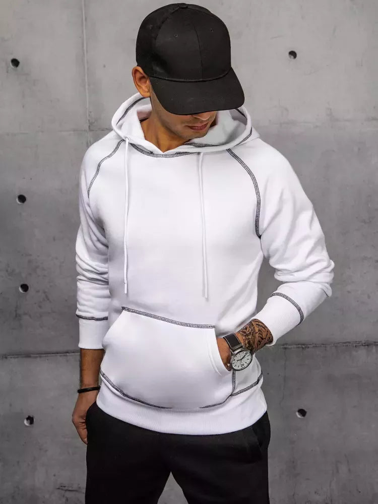 Men's white hoodie Kitol