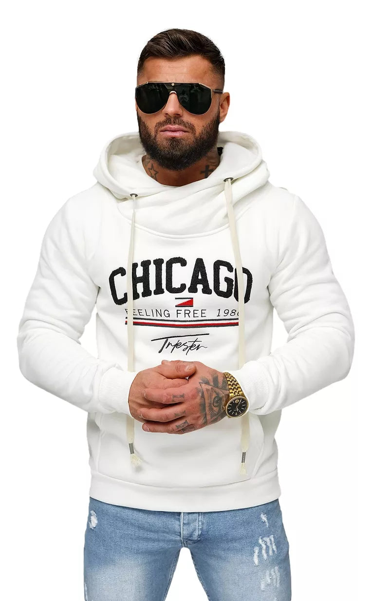 Men's white hoodie Chicago