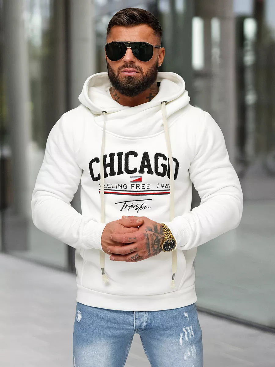 Men's white hoodie Chicago
