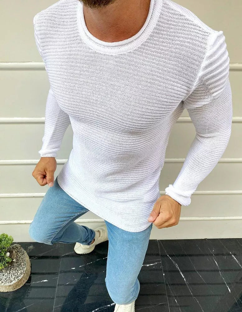 Men's white sweater Linix 