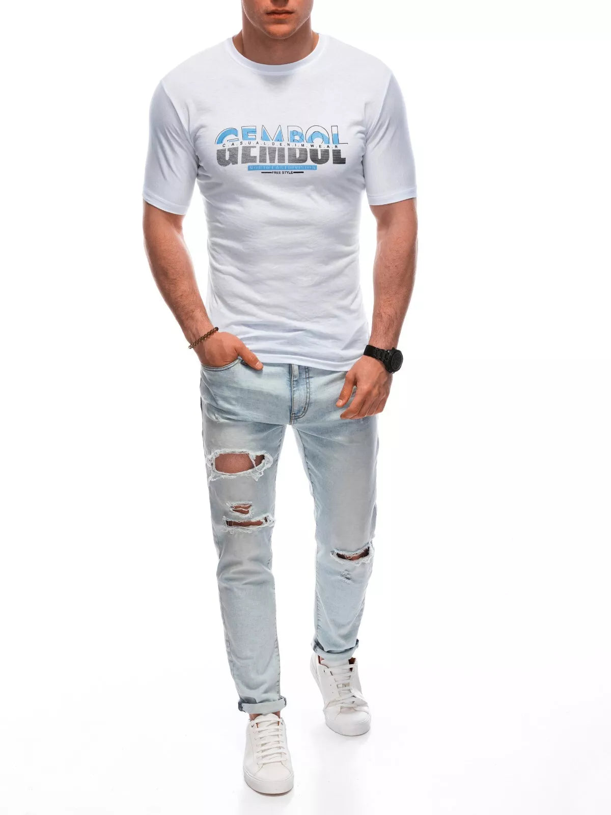 Men's white T-shirt Gembol
