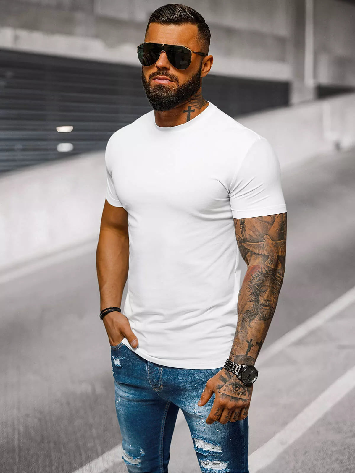 Men's white T-shirt Niko