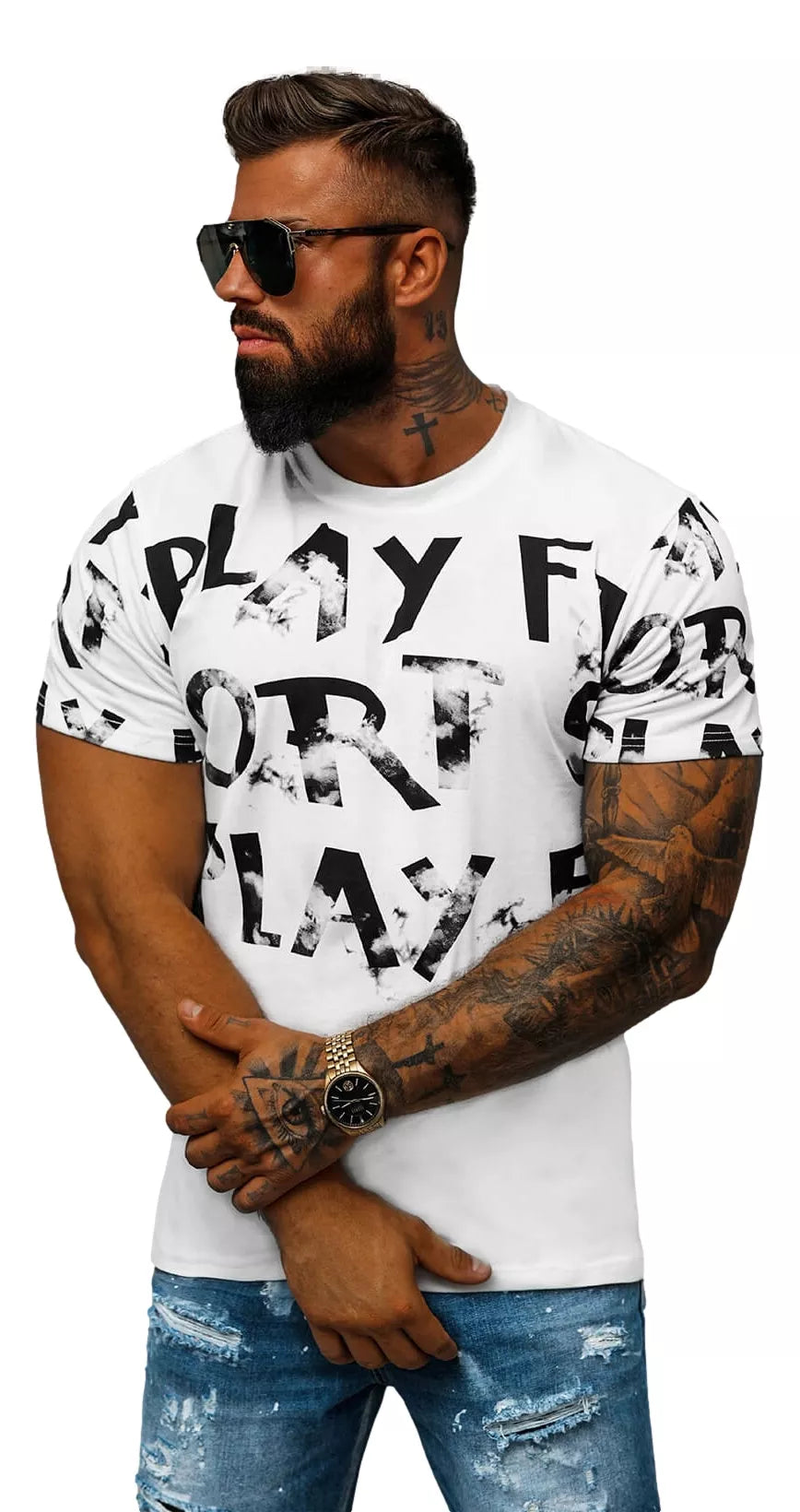Men's white T-shirt Play