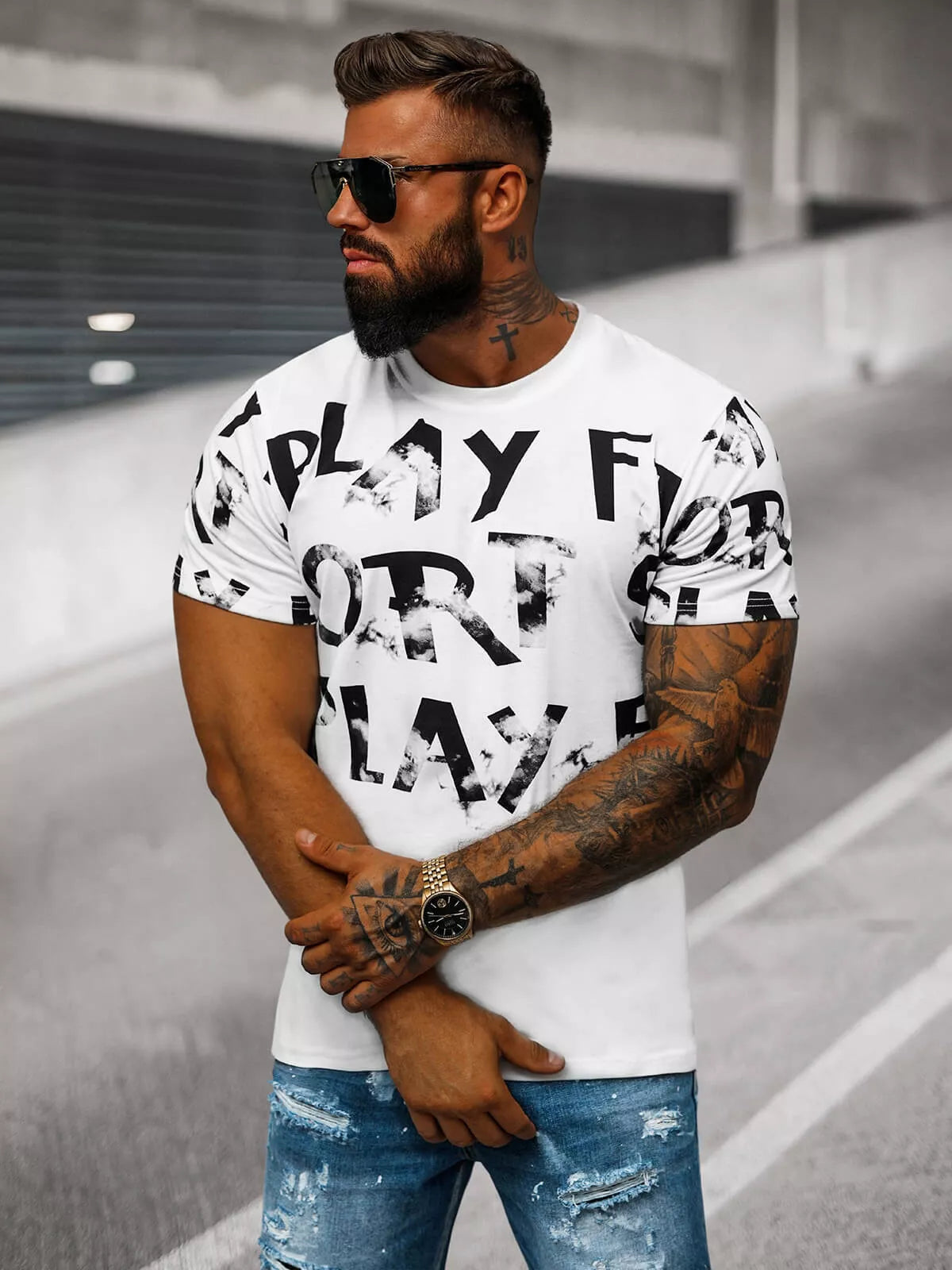 Men's white T-shirt Play