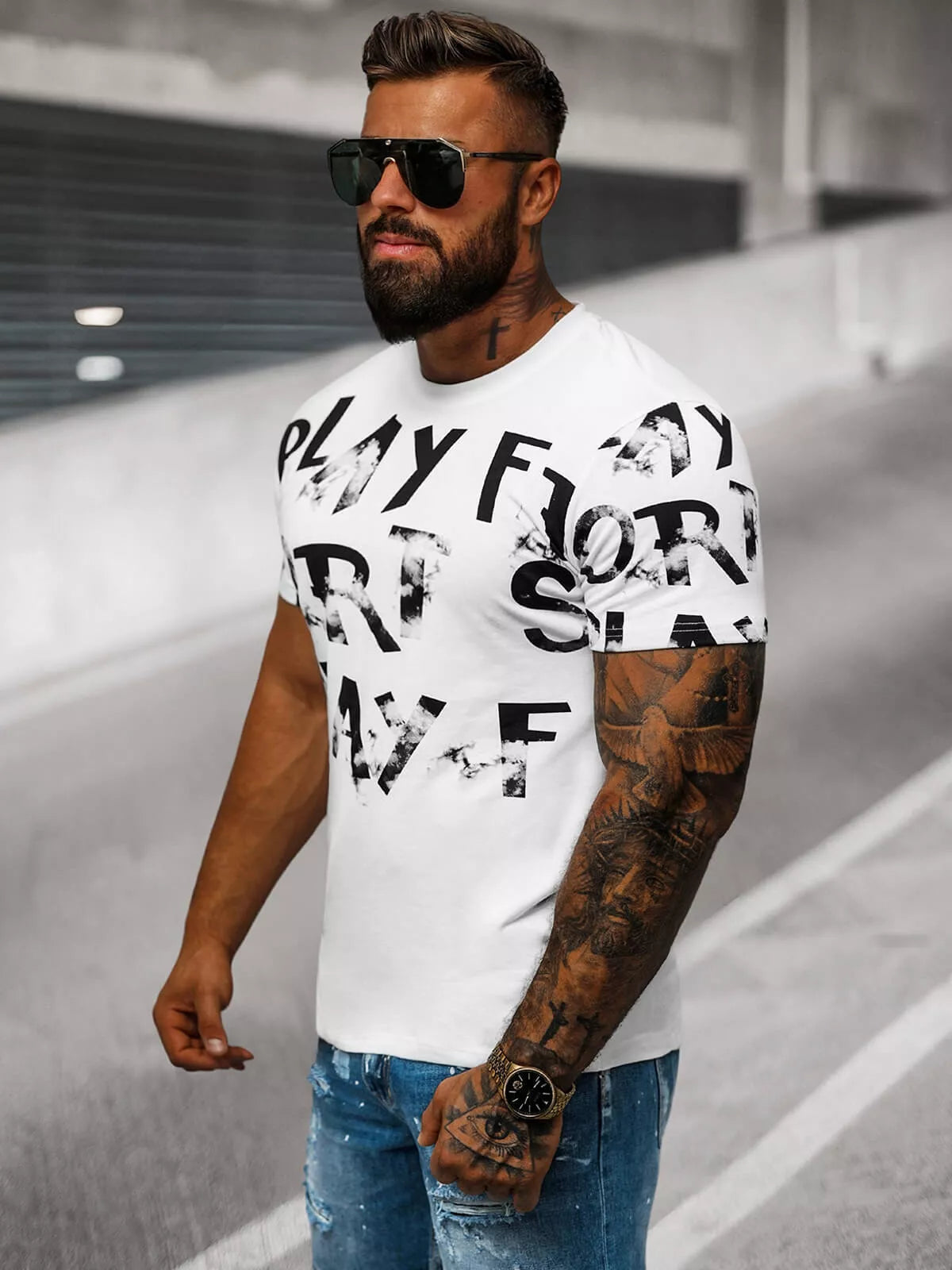 Men's white T-shirt Play