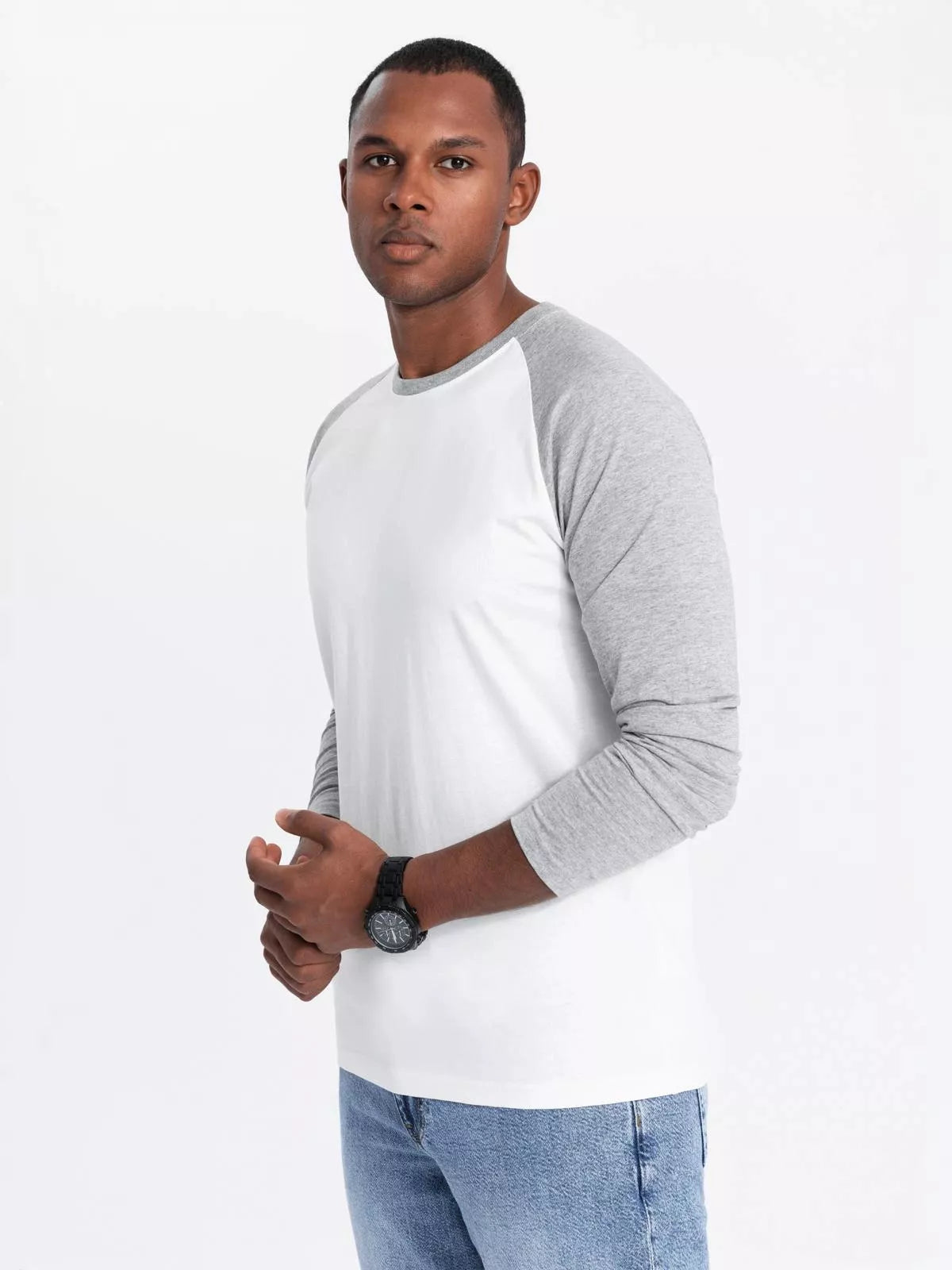 Men's white/gray long-sleeved T-shirt Artur