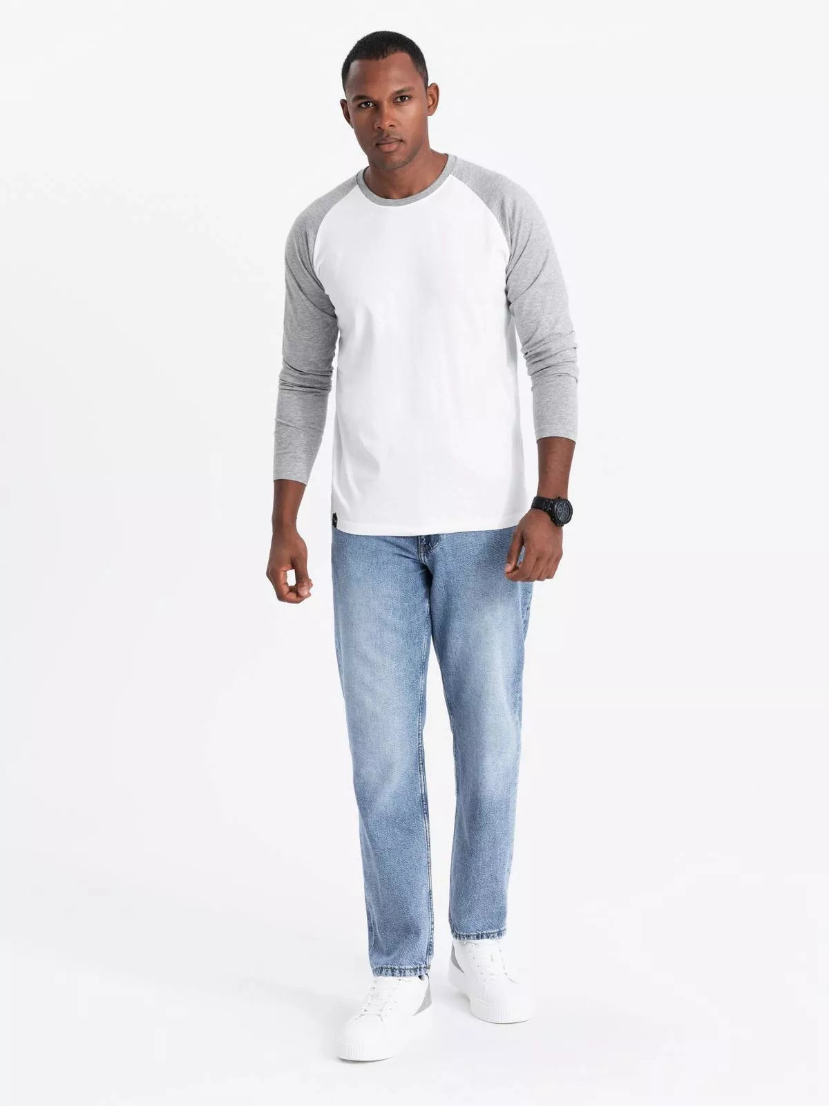 Men's white/gray long-sleeved T-shirt Artur