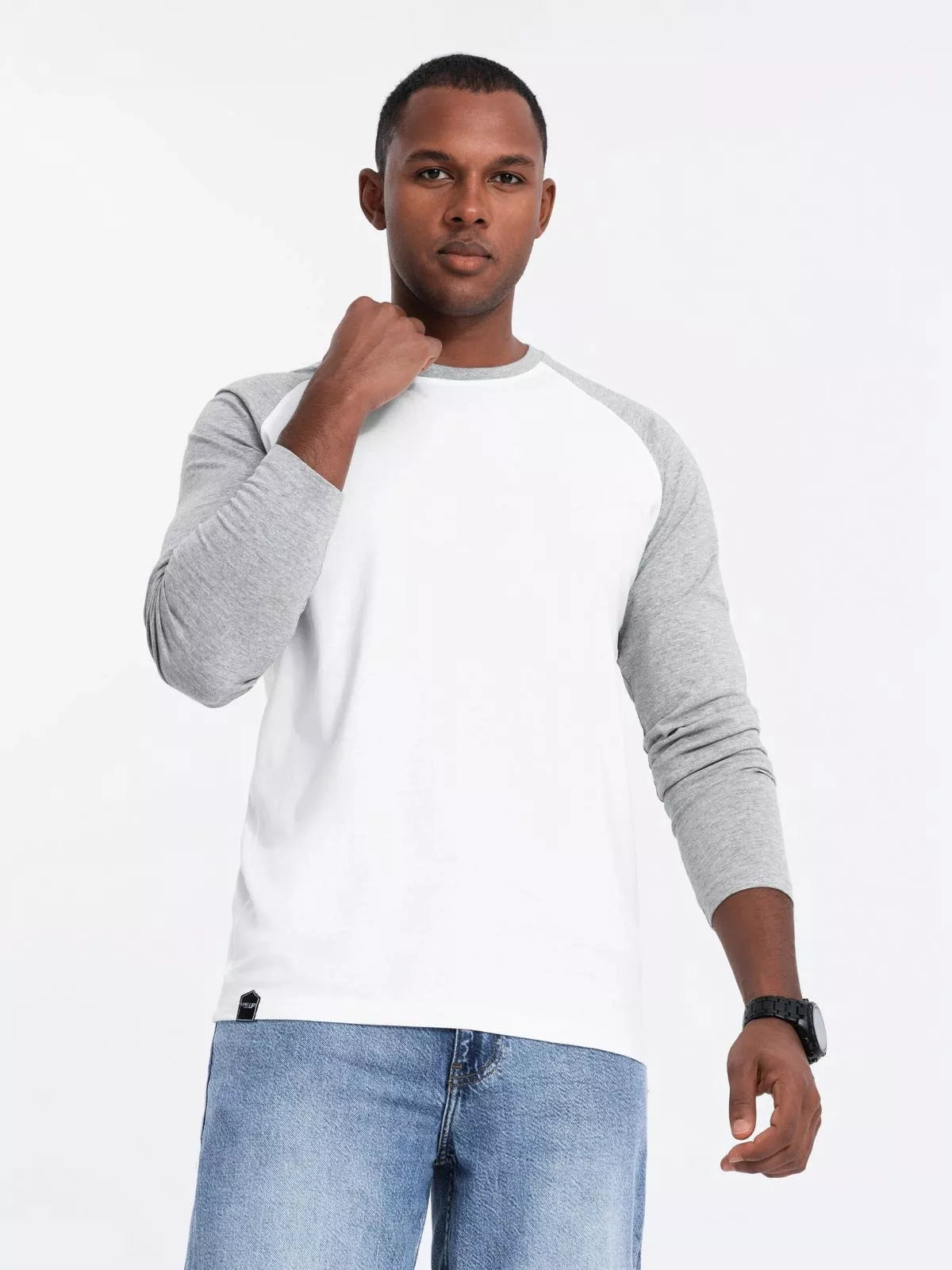 Men's white/gray long-sleeved T-shirt Artur
