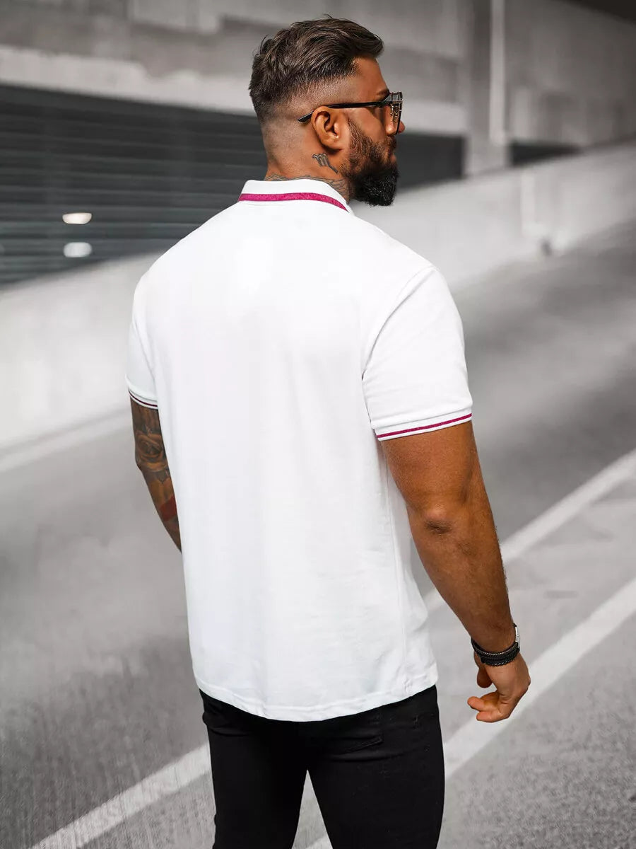 Men's white polo shirt Team