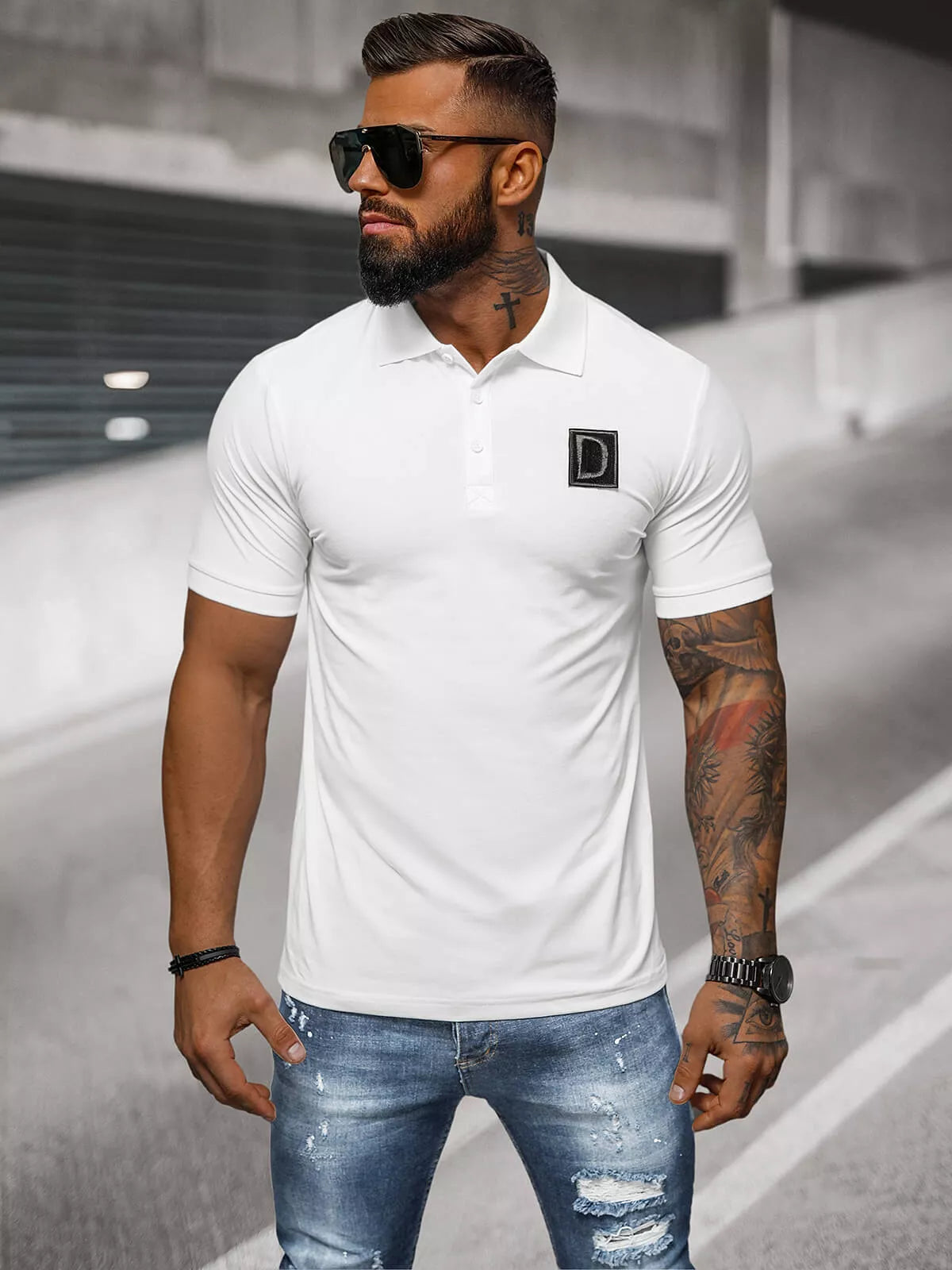 Men's white polo shirt Tirol