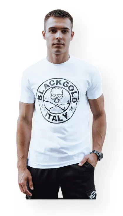 Men's white T-shirt with print Blackgold