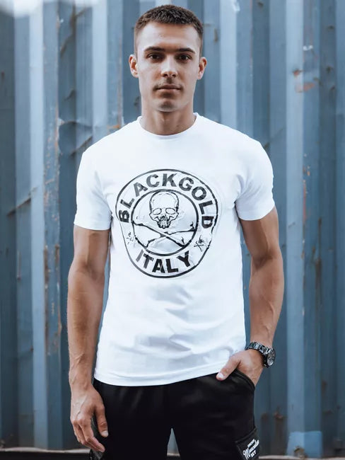 Men's white T-shirt with print Blackgold