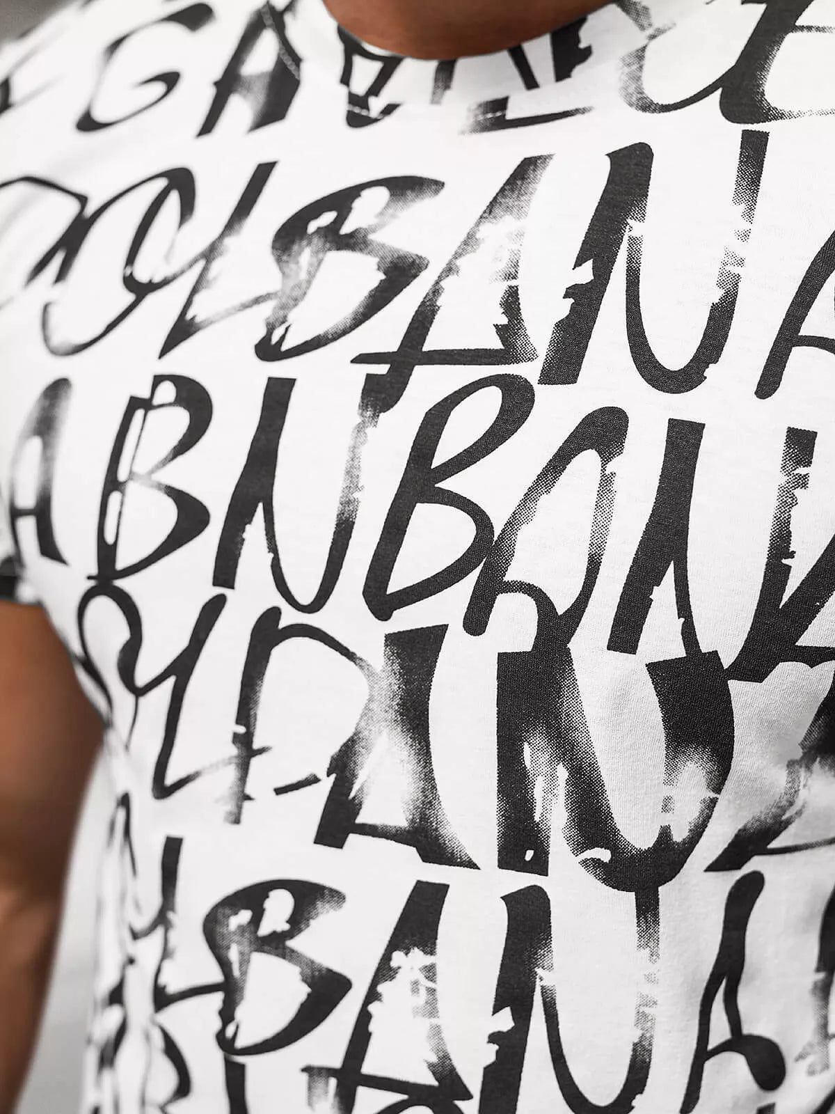 Men's white T-shirt with print Gork