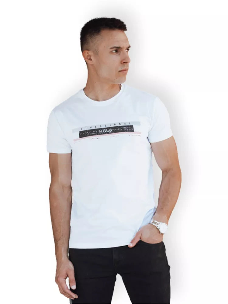 Men's white T-shirt Dimensional