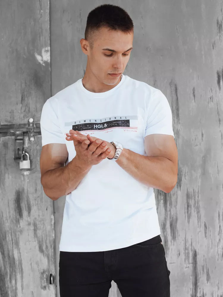 Men's white T-shirt Dimensional