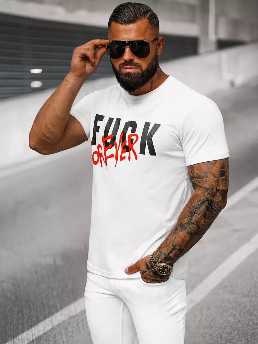 Men's white T-shirt Forever