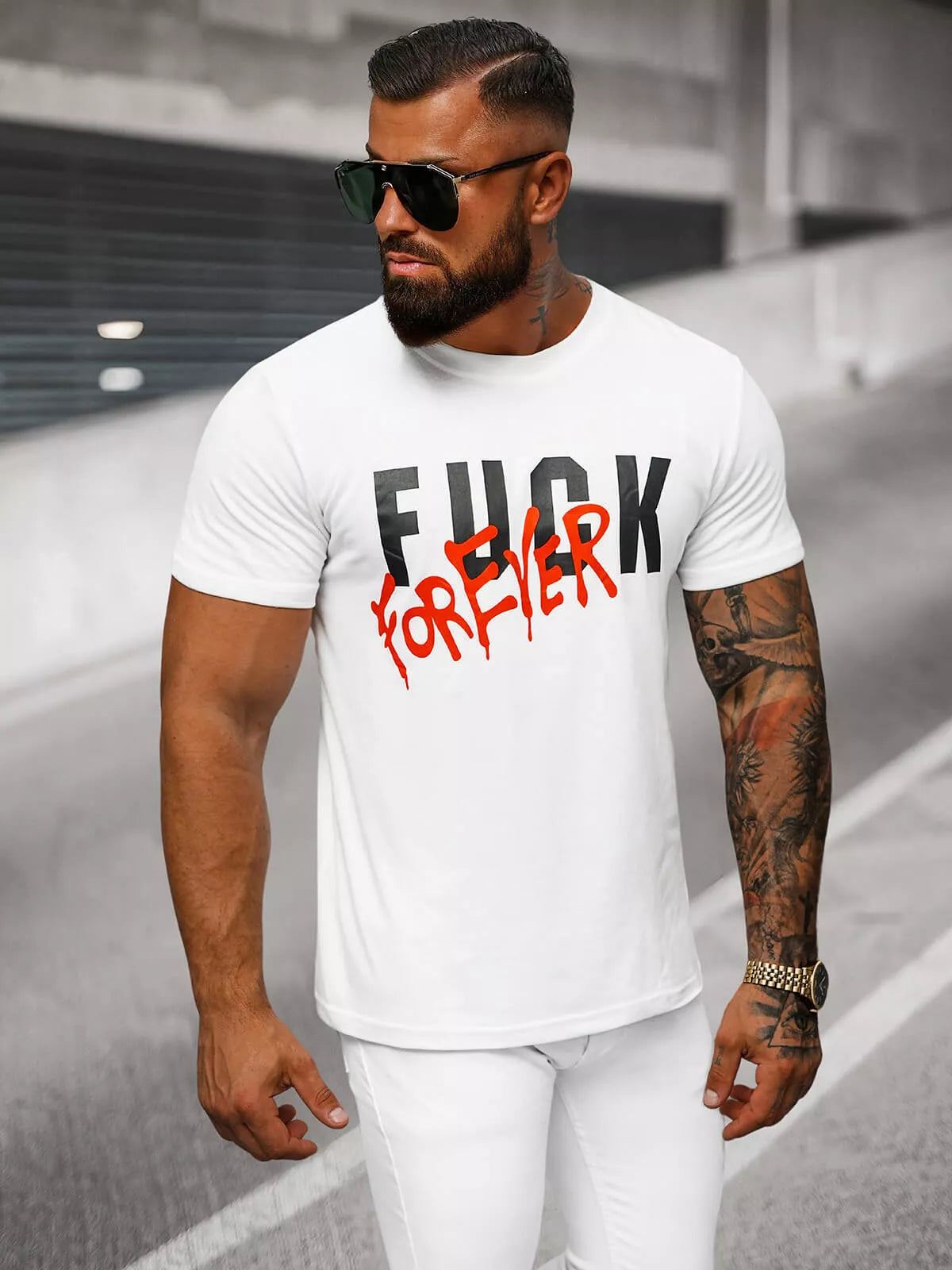 Men's white T-shirt Forever