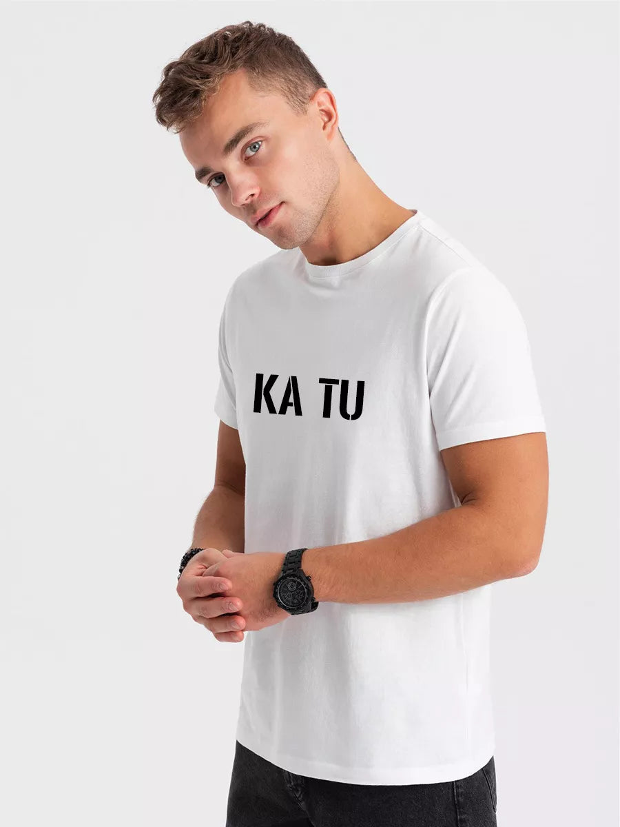 Men's white T-shirt WHAT ARE YOU?
