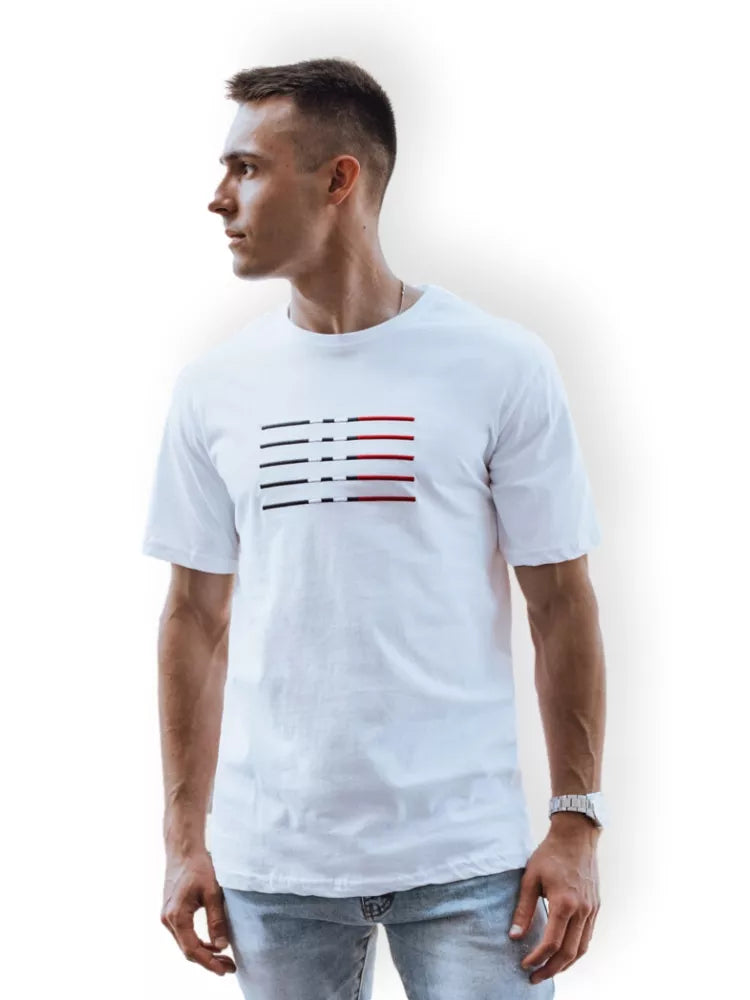 Men's white T-shirt Lines