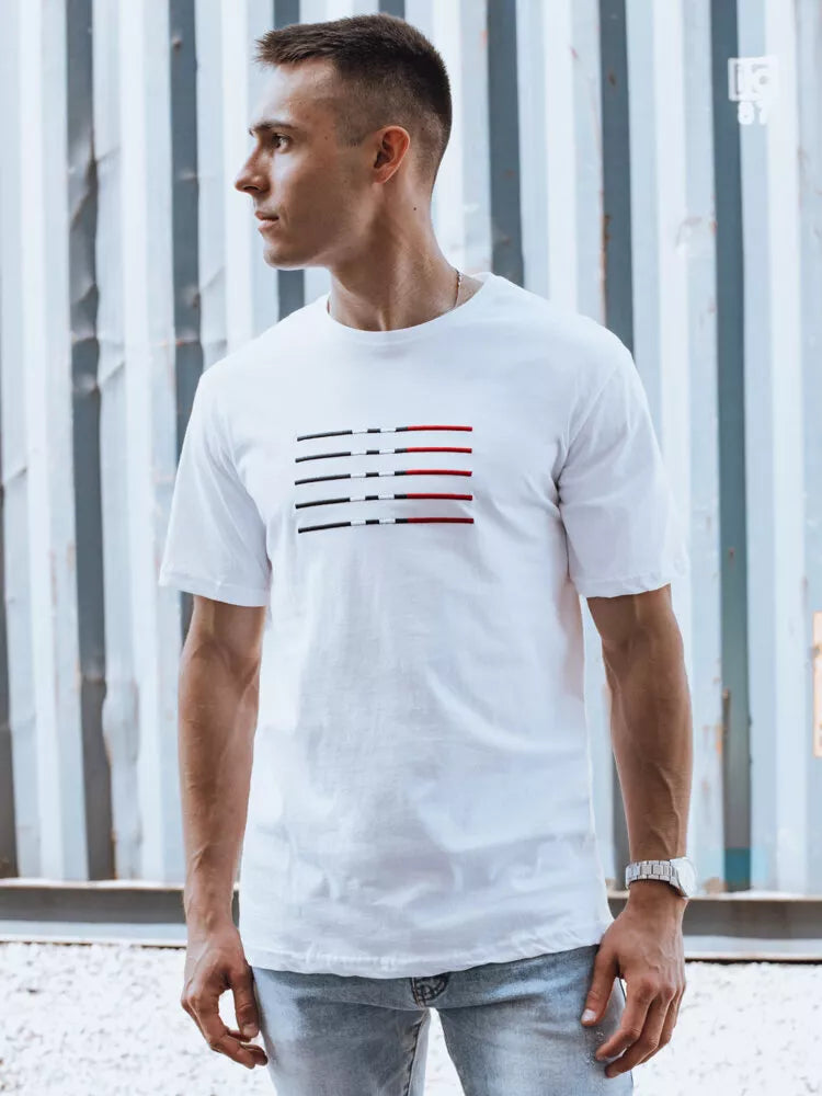 Men's white T-shirt Lines