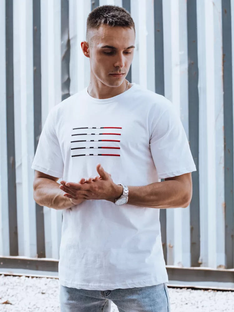 Men's white T-shirt Lines