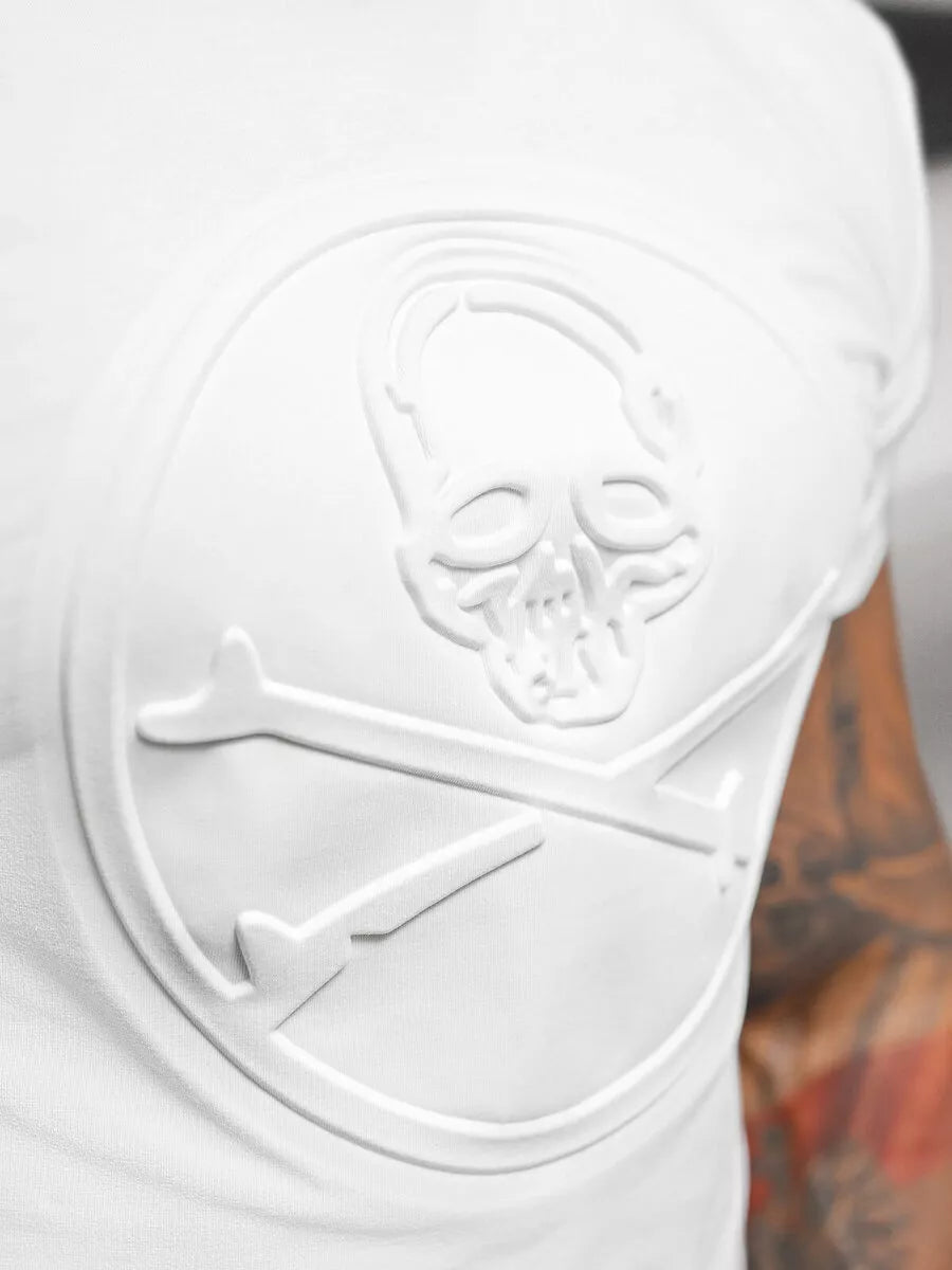 Men's white T-shirt Skull