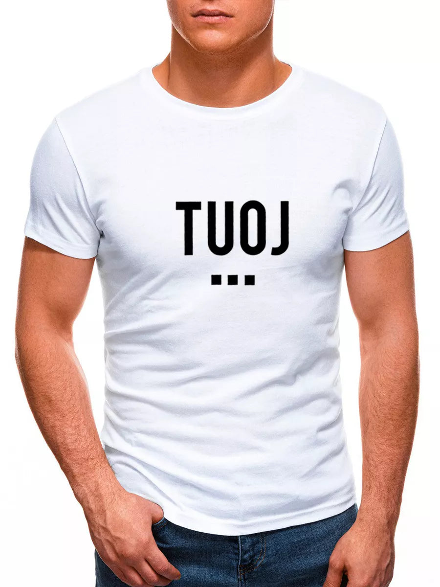 Men's white T-shirt NOW (black)