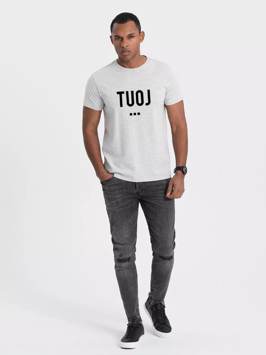 Men's white T-shirt NOW (black)