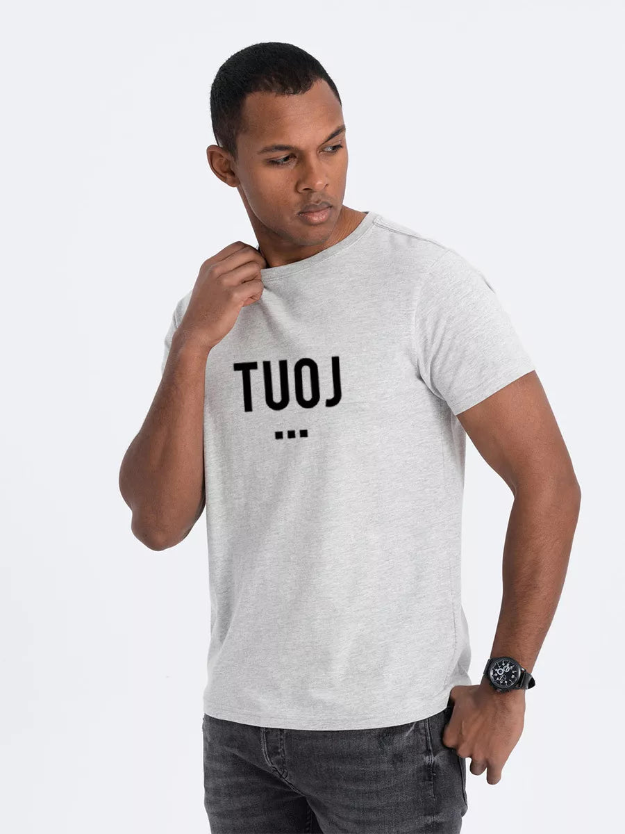 Men's white T-shirt NOW (black)