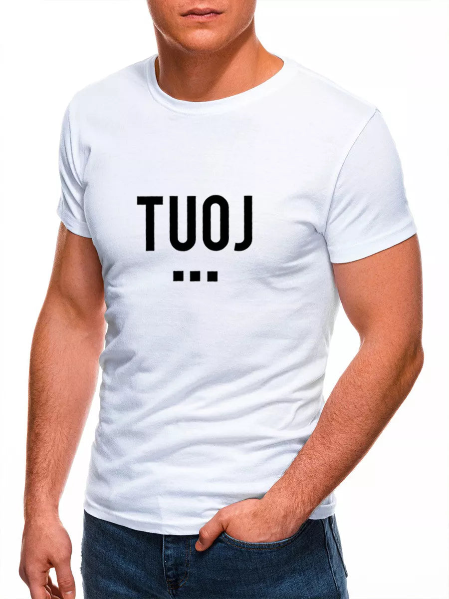 Men's white T-shirt NOW (black)