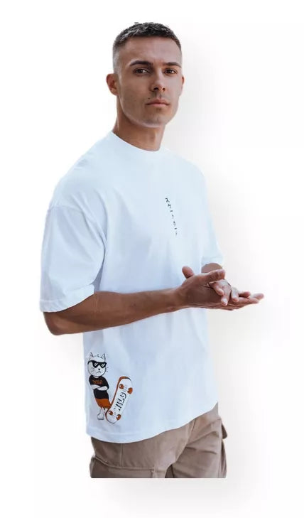 Men's white T-shirt Wild