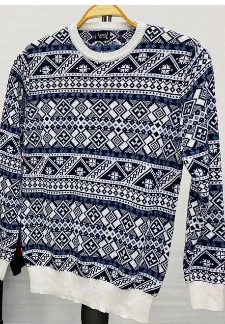 Men's white Christmas sweater Livel