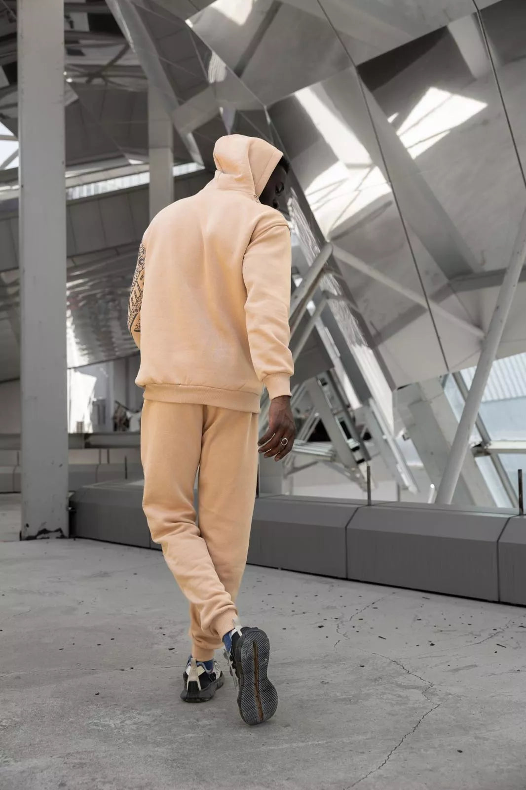 Beige with black details men's sweatpants Soly