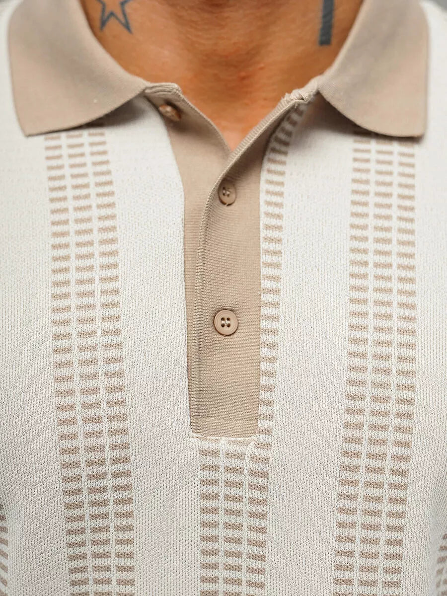 Men's beige polo shirt Fit