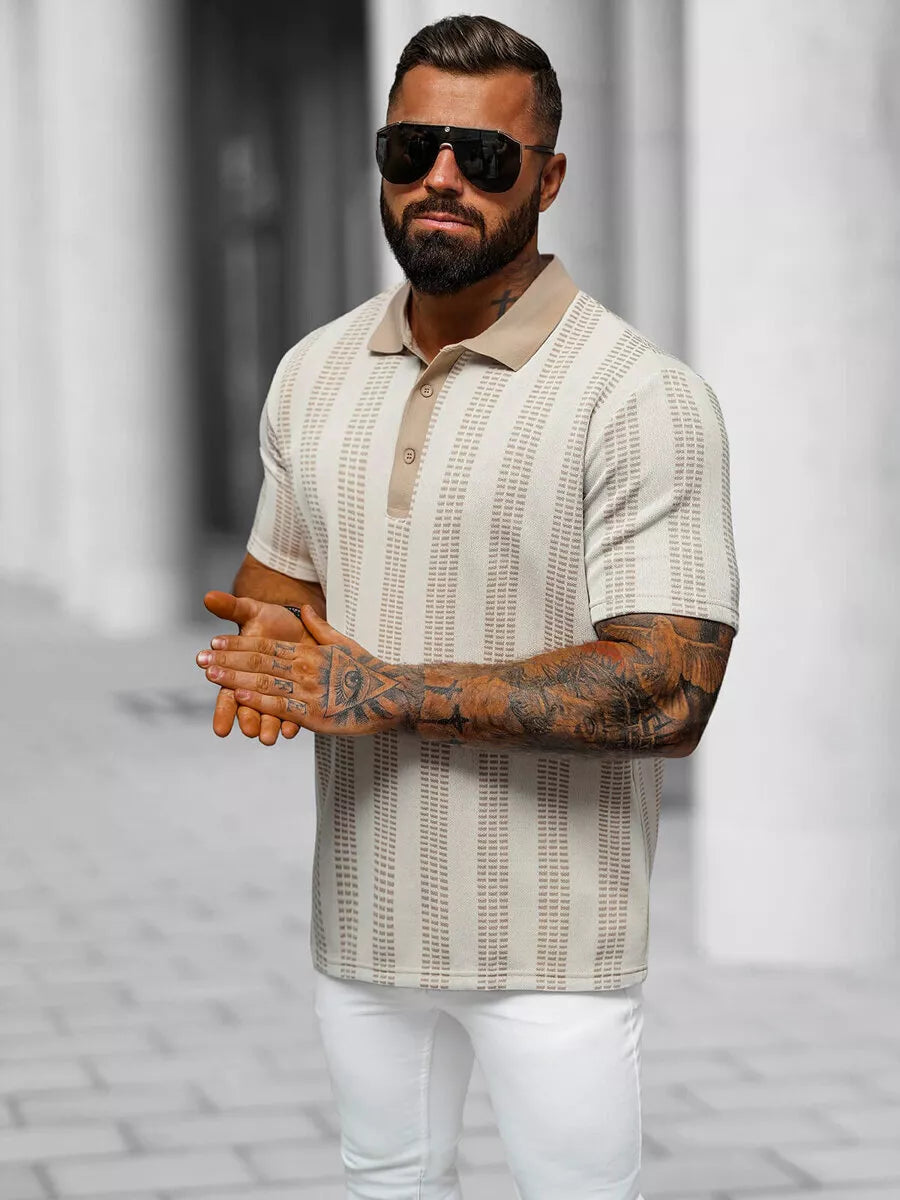 Men's beige polo shirt Fit