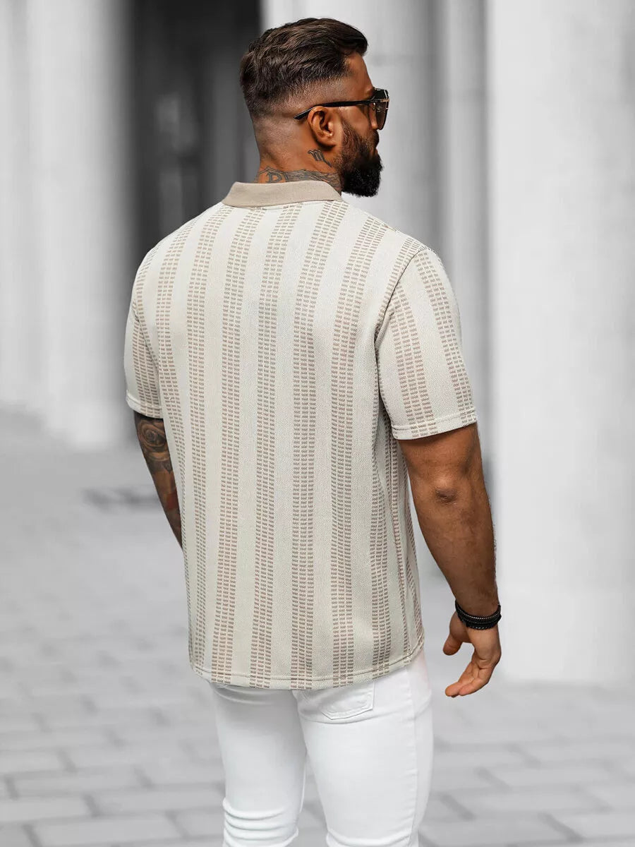 Men's beige polo shirt Fit