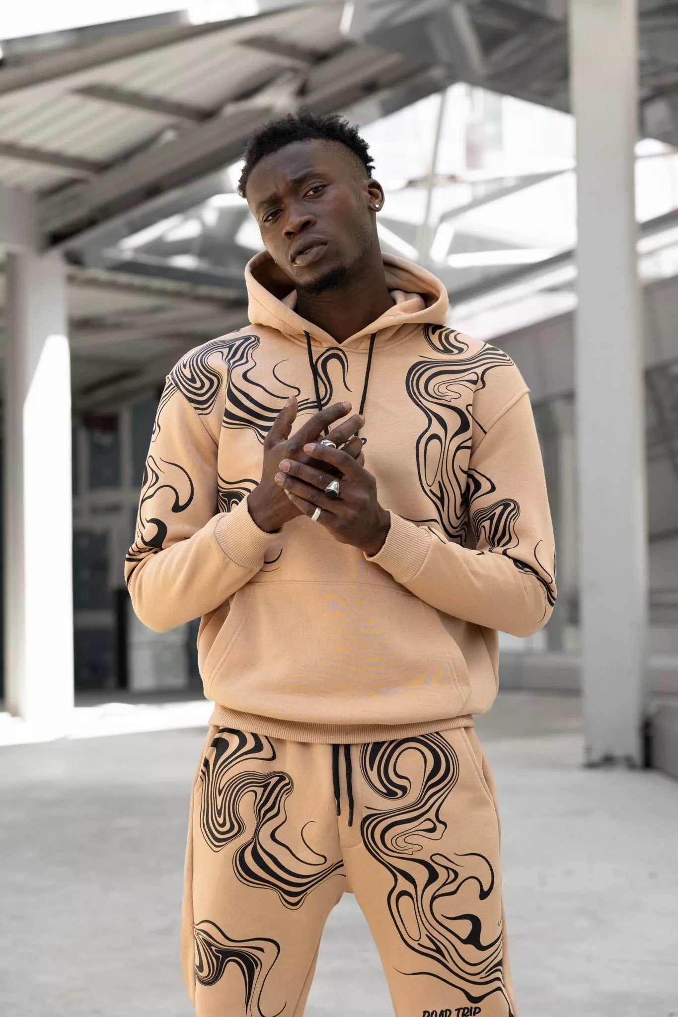 Men's sand-colored tracksuit Road Trip