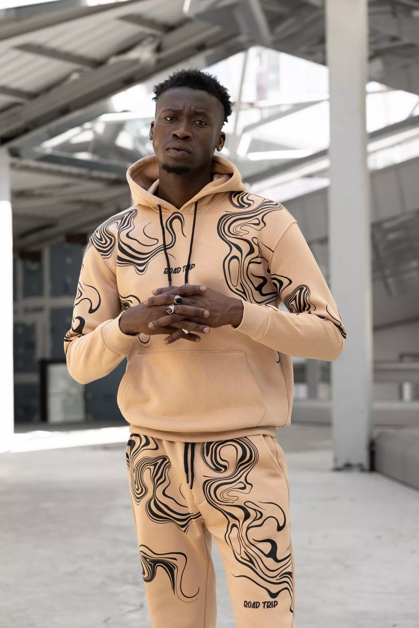 Men's sand-colored tracksuit Road Trip