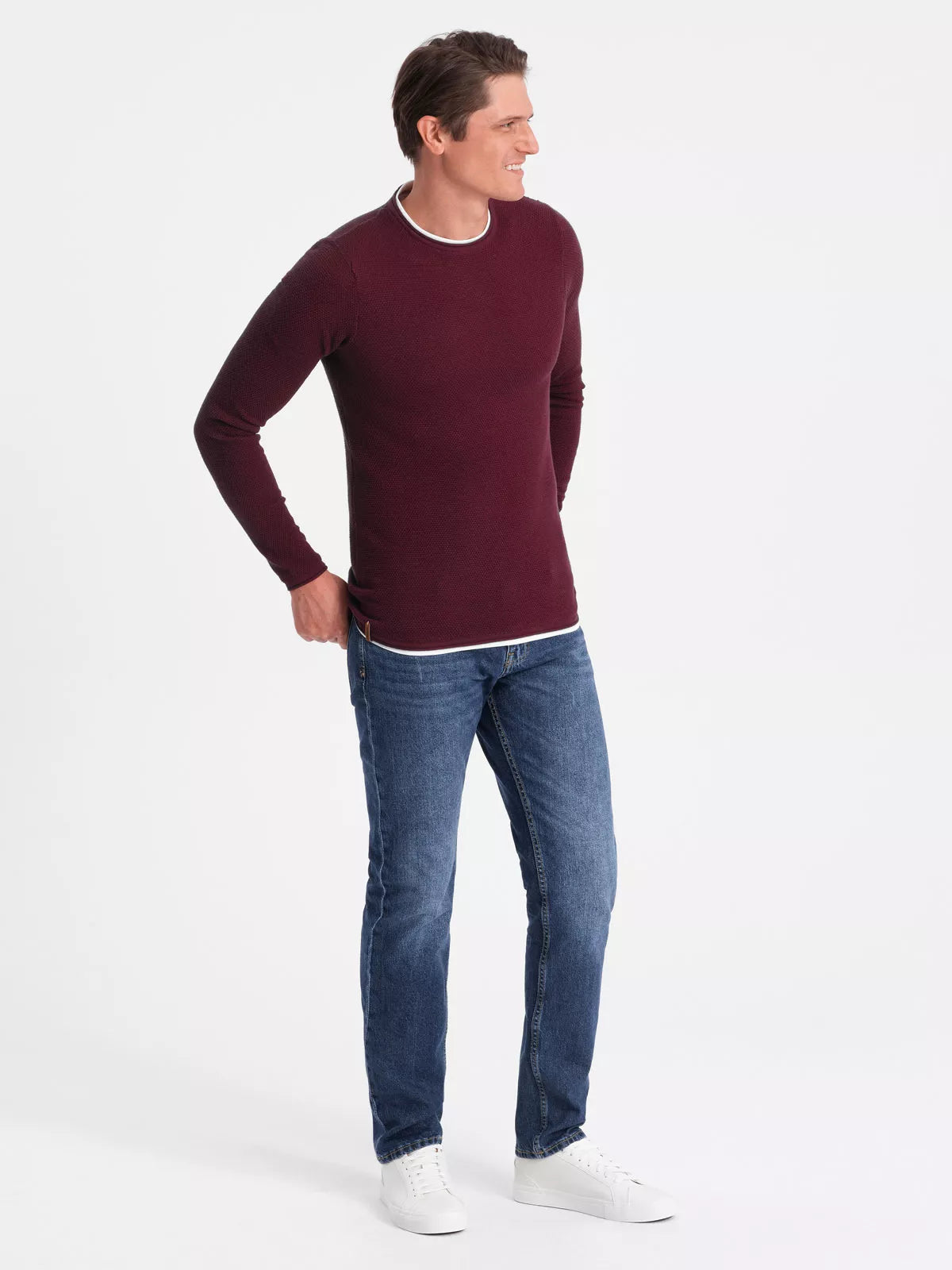 Men's burgundy sweater Finn