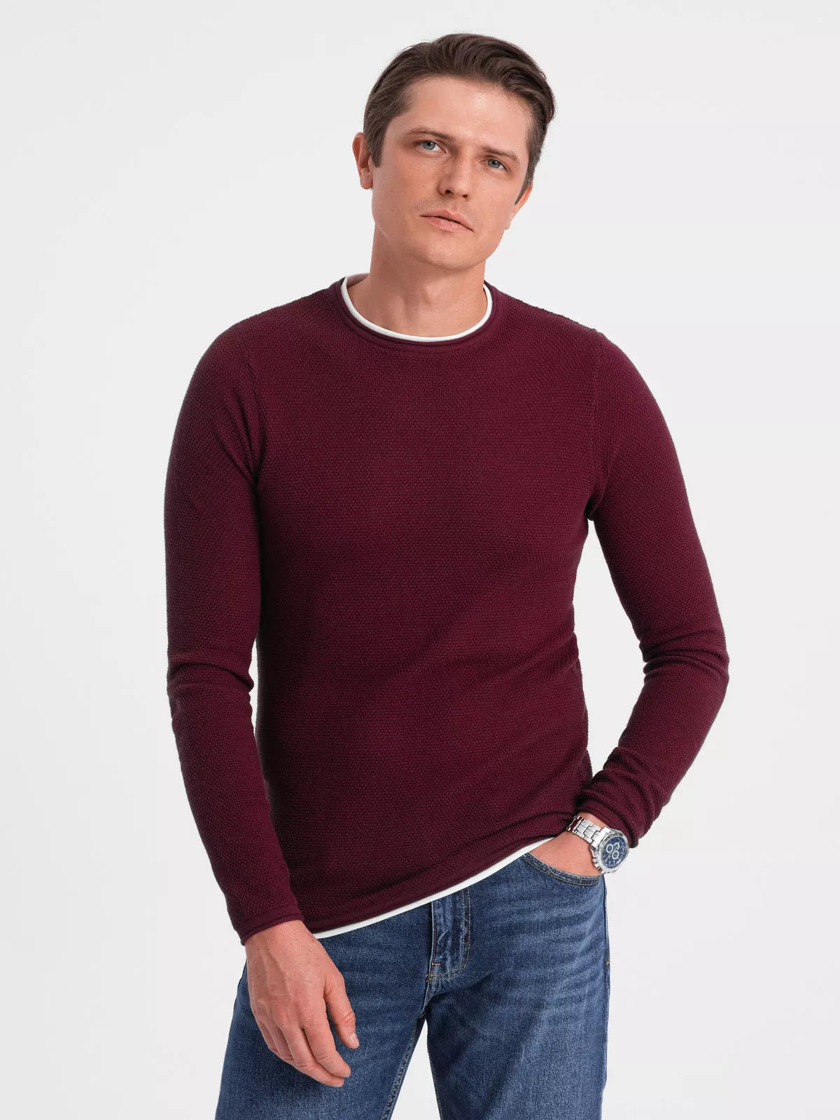 Men's burgundy sweater Finn