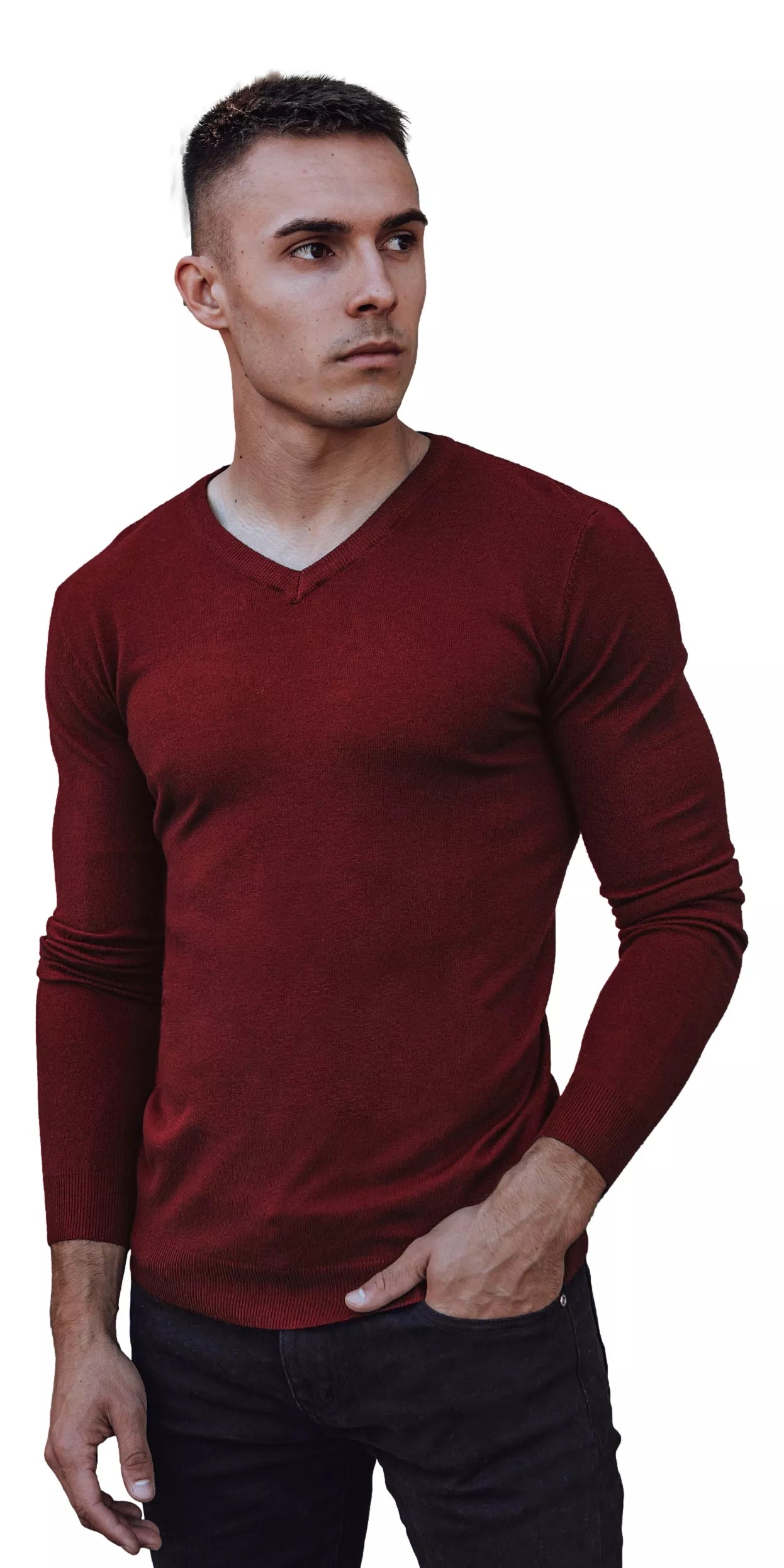 Burgundy men's sweater Henri