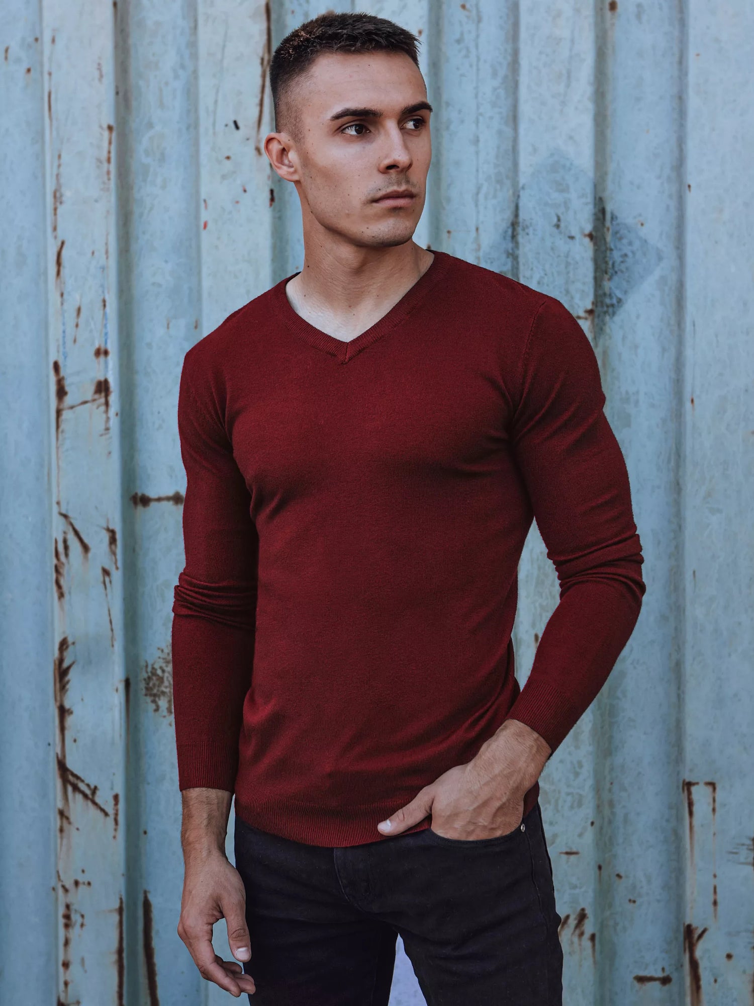 Burgundy men's sweater Henri