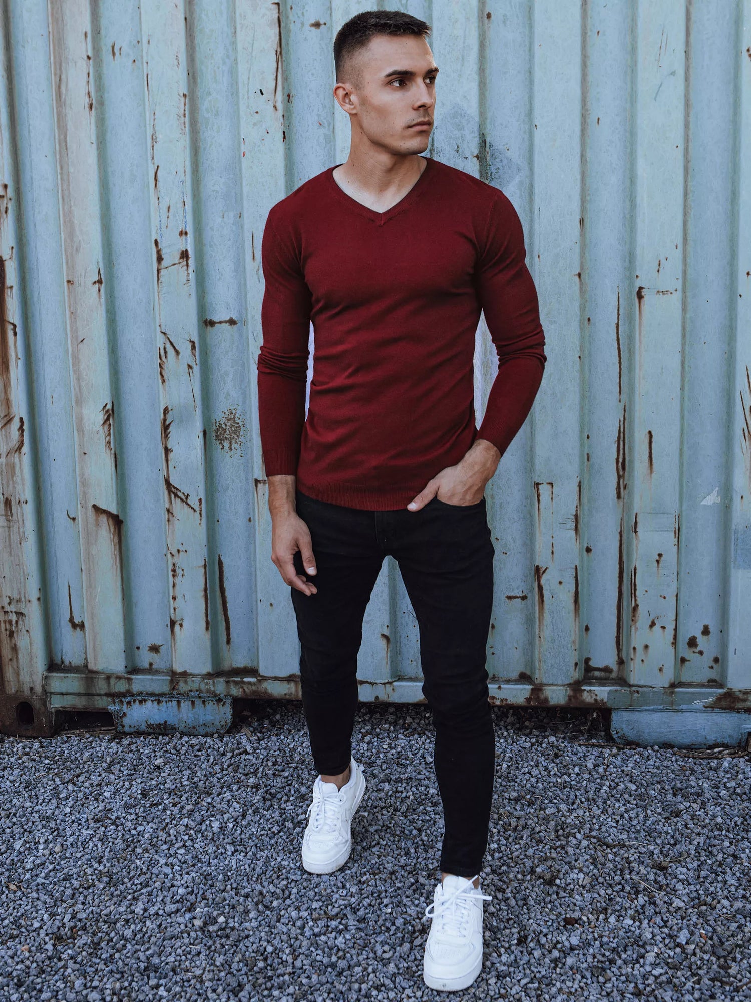Burgundy men's sweater Henri